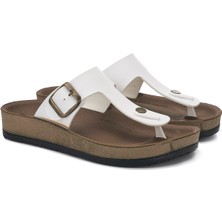 İmershoes Günlük Kadın Erkek Yetişkin Mantar Taban Desenli Tokalı Ayarlanabilir Parmak Arası Terlik 34158 - 77