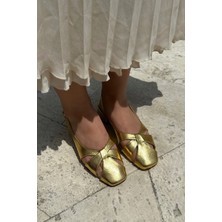 Laminta Goldie Gold Düz Casual Kadın Babet