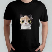Pixxa Kedi %100 Pamuklu Bisiklet Yaka T-Shirt Model - 1