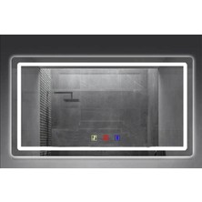 Buğusan (H)80 x 100CM Bluetoothlu Buğu Çözücülü Dokunmatik Işıklı Kumlamalı Banyo Aynası