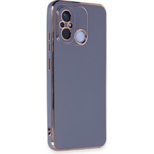 Plus Xiaomi Redmi 12C ile Uyumlu Platin Krom Volet Kılıf