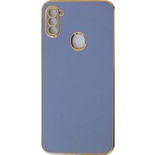 Plus Samsung A11 / M11 ile Uyumlu Platin Krom Volet Kılıf