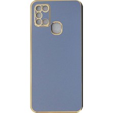 Plus Samsung A21S ile Uyumlu Platin Krom Volet Kılıf