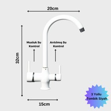 Arıtmacı Wpl 3 Yollu Tombik Su Arıtma Musluğu(Beyaz)