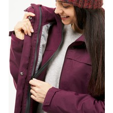 Decathlon Forclaz Kadın 3'ü 1 Arada Mont - Bordo - Travel 100