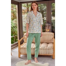 Zeyland Kadın Düğmeli Kısa Kollu Pijama Takımı