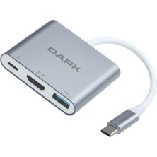 DARK DK-AC-U31X32 TYPE-C - HDMI_USB 3.0 Çevirici Adaptör Beyaz