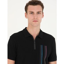 Pierre Cardin Erkek Siyah Slim Fit Tişört 50264744-VR046