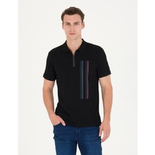 Pierre Cardin Erkek Siyah Slim Fit Tişört 50264744-VR046