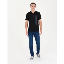Pierre Cardin Erkek Siyah Slim Fit Tişört 50264744-VR046