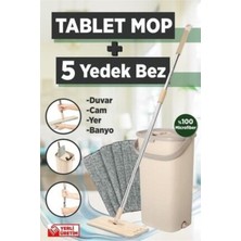 Durnes Tablet Mop Temizlik Kova Seti 5 Adet Microfiber Bezli