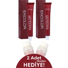 Exicolor Saç Boyası Tüp 60 ml 8 Açık Kumral 2 Adet (Oksidan 4'lü Set)