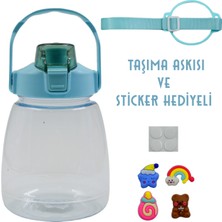 Bottle Boss Taşıma Askılı Pipetli Şeffaf Matara 1200 ml