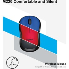 Logitech M220 Kablosuz Wifi Fare Ergonomik Sessiz Mobil () (Yurt Dışından)