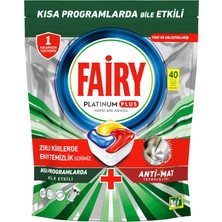 Fairy Platinum Plus Bulaşık Makinesi Deterjanı Kapsülü / Tableti; 40 Yıkama Limon Kokulu