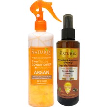 Naturix Kakao & Havuç Yağı Spf 15 Yoğun Bronzlaştırıcı Yağ 200 ml + Argan Fön Suyu Sıvı Saç Kremi 400 ml