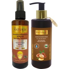 Naturix Kakao & Havuç Yağı Spf 15 Yoğun Bronzlaştırıcı Yağ 200 ml + Argan Yağlı El, Yüz Vücut Losyonu 250 ml