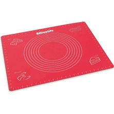 Xnews Silicolife Kırmızı Silikon Hamur Matı Ölçülü Hamur Pad Silikon Hamur Açma Matı SL-044