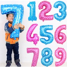 Gogopak 5 Rakamı 16 Inç Mavi Yıldızlı Folyo Balon 36 cm