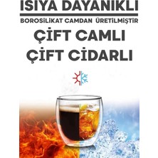 Tilbe Home Sevimli Ayıcık Çift Camlı Cidarlı Süt Çay Kahve Su Kupa Bardağı 250ML Ev Ofis Isı Yalıtımlı Bardak