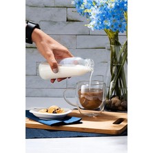 Tilbe Home Çift Cidarlı Cam Bardak Kupa 310 ml Ev Ofis Espresso Kahve Fincanı Borosilikat Kulplu Çay Bardağı