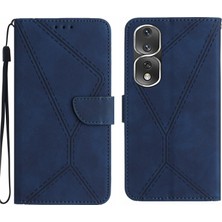 Zsunsky Shop Honor 80 Pro Için Dikişli Kabartmalı Deri Kılıf (Yurt Dışından)