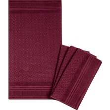Textile Colors Elmas Desenli 4'lü Havlu 50 x 100 cm / Bordo / 100 % pamuk