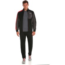 Slam Siyah - Gri - Kırmızı Erkek Dik Yaka Regular Fit Sweatshirt A106001S00_DECK Zıp