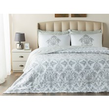 English Home Elegant Crown Pamuk Saten Çift Kişilik Nevresim Takımı 200 x 220 cm Gümüş