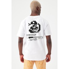 Gothamvibes Erkek Oversize Beyaz Meretseger T-Shirt