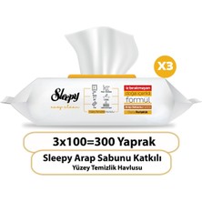 Sleepy Easy Clean Arap Sabunu Katkılı Yüzey Temizlik Havlusu 3X100 (300 Yaprak)