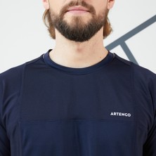Decathlon Artengo Erkek Kısa Kollu Tenis Tişörtü - Lacivert / Beyaz - Dry Rn