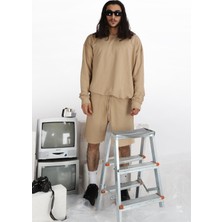Gothamvibes Erkek Reincarnation Oversize Bej Sweatshirt
