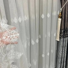Taç Tül Perde Serpme Desenli Salon Tül Perde