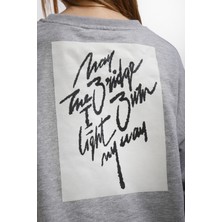 Gothamvibes Kadın Reincarnation Oversize Gri Sweatshirt