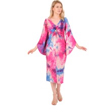 Sevgi Sert Kadın Kristal Pembe Batik Tokalı Elbise