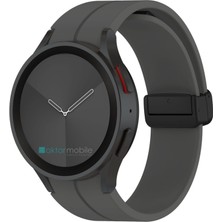 AktarMobile Samsung Galaxy Watch 4 40 44 mm Silikon Kordon Magnetik D Tokalı Spor Kayış Mıknatıslı Toka