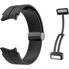 AktarMobile Samsung Galaxy Watch 4 40 44 mm Silikon Kordon Magnetik D Tokalı Spor Kayış Mıknatıslı Toka