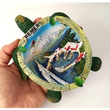 HD Marketim Küllük Kül Tablası Seramik Kaplumbağa Görünümlü Antalya Temalı Ev Ofis Dekor