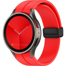 AktarMobile Samsung Galaxy Watch 5 Pro 45 mm Silikon Kordon Magnetik D Tokalı Spor Kayış Mıknatıslı Toka