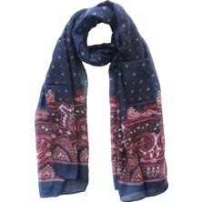 Coolmenclub Desenli Lacivert Italyan Şal