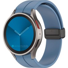 AktarMobile Samsung Galaxy Watch 5 40 44 mm Silikon Kordon Magnetik D Tokalı Spor Kayış Mıknatıslı Toka