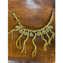 Gönülden Tasarım 17X13 cm Taşlı Boncuk Işlemeli Kolye Aparatı Giyim Aplike Yaka Aksesuarı