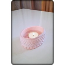 N Noxxo Dekoratif Beton Mumluk Pembe Tealight Şamdan Mum Dahil Değil