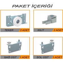 Alet Çantam Sürgülü Kapak Gardrop Tekerleği SKM80 Dolap Tekeri - 1 Kapak Set