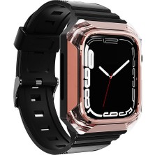 Cepustik Telefon Aksesuarları Apple Watch 38MM Zore Krd-88 Sert Pc Kasa Koruyuculu Silikon Kordon