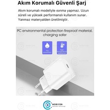 Noriyen iPhone Tüm Serilere Uyumlu 20W Hızlı Şarj Seti Adaptör ve Type C Lightning Kablosu