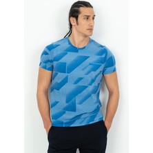 Maraton Regular Erkek Bisiklet Yaka  Saks T-shirt