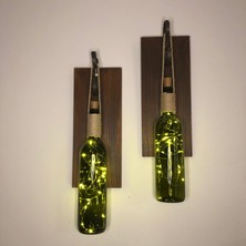 Mes Reves Design LED Işıklı Ceviz Renkli Duvar Aplik 2'li Set