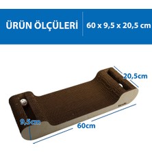 Herniks Doğal Kedi Otlu ve Zilli Toplu Kedi Tırmalama Kartonu 60 cm - HR2026